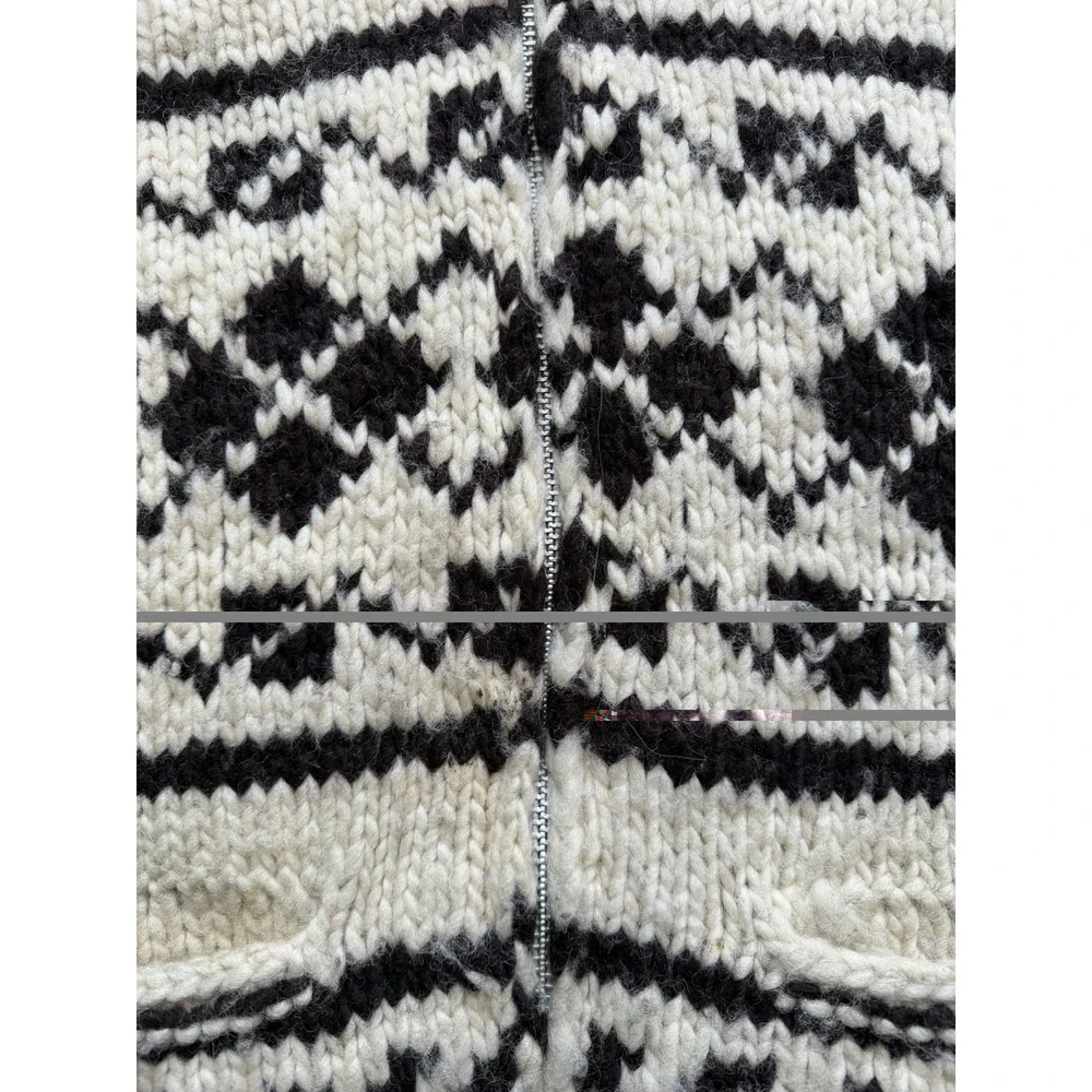 Vintage Cowichan Sweater Vest Hand‎ Spun Wool Fair Isle Original Cert Tag XL